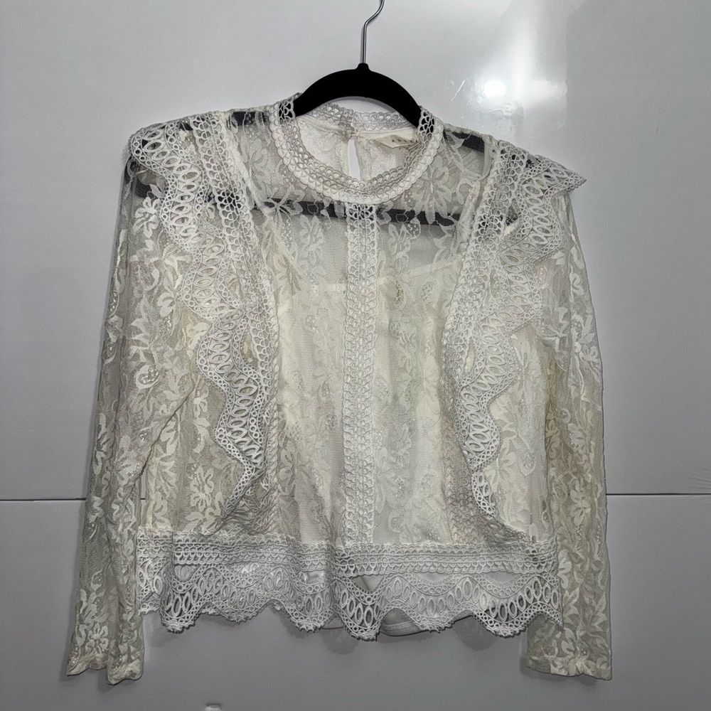 Adiva Cream Lace Blouse
